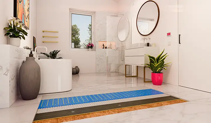 View of Bathroom design trends and electric heating